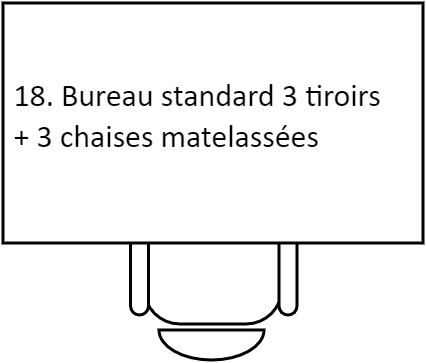 Bureau standard 3 tiroirs