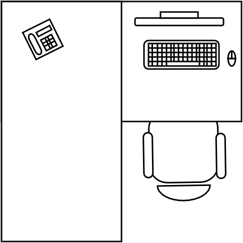 Bureau type L 160x160