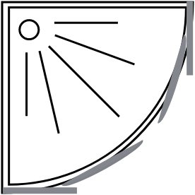 Cabine douche quart de cercle