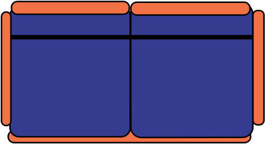 Canapé bleu 2 places