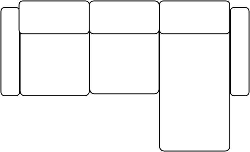 Canapé méridienne droite