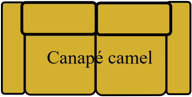 Canapé 2 places camel