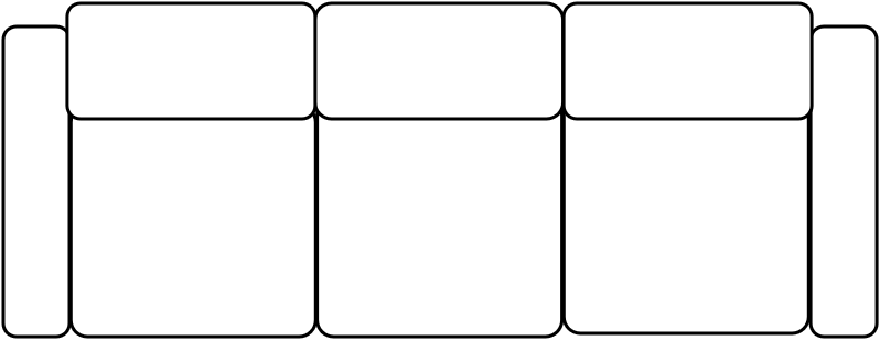 Canapé 3 places large