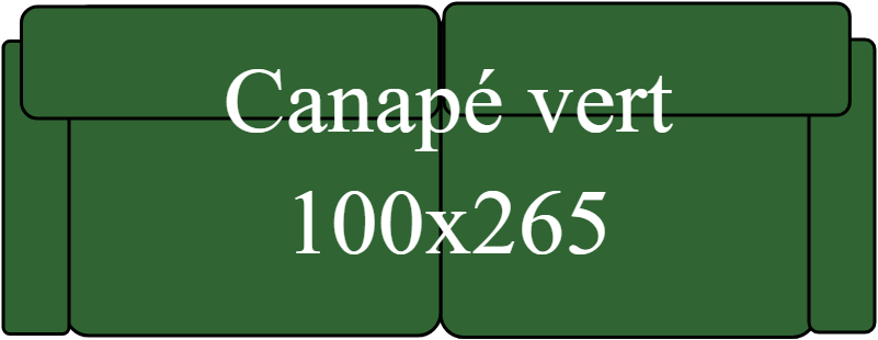 Canapé vert 100x265