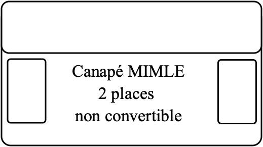 Canapé VIMLE 2 places non convertible