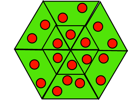 colonne fleurit hexagonale