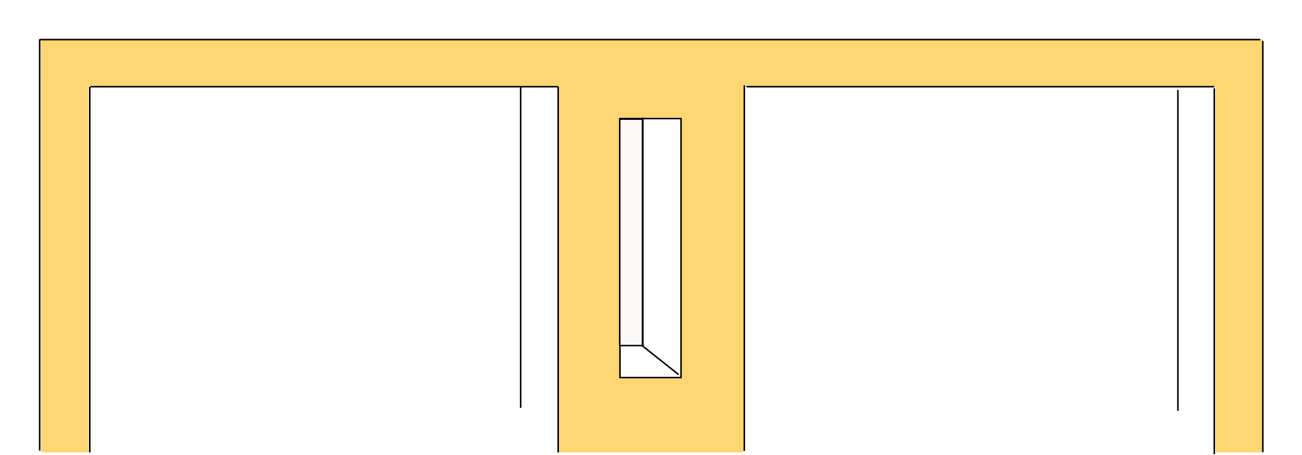 colonne e trave centrale (colonna centrale con vuoto 40x190)