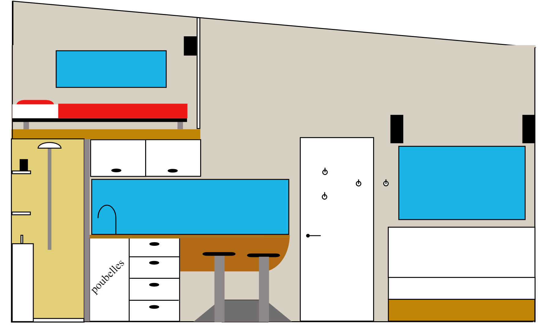 côté entrée 7.5 fenêtre bar plié