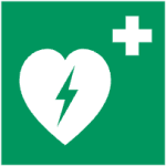 Defibrillator (AED) im Schrank