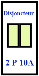 Disjoncteur 2P 10A
