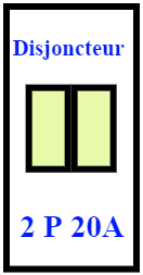 Disjoncteur 2P 20A