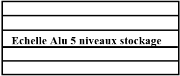 Echelle alu 5 niveau stockage 120x50