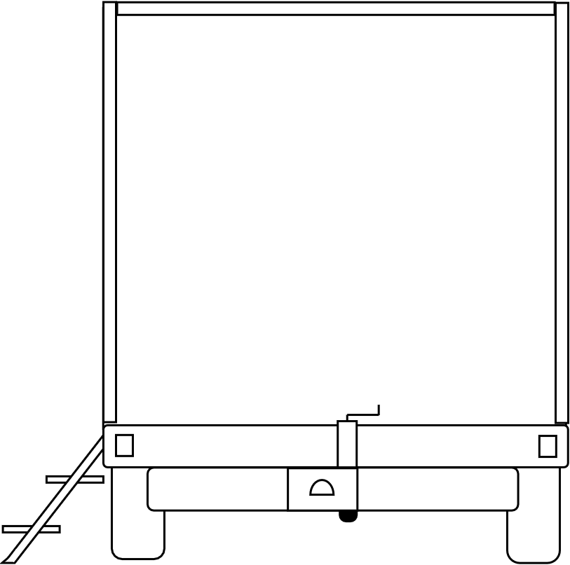 Elevation avant roulotte