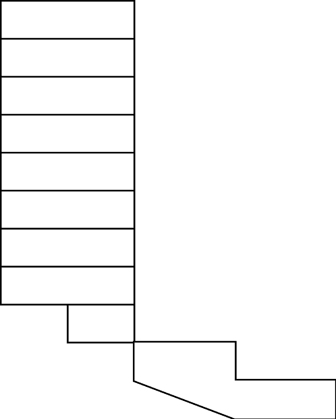 Escalier quart tournant 2 en coupe