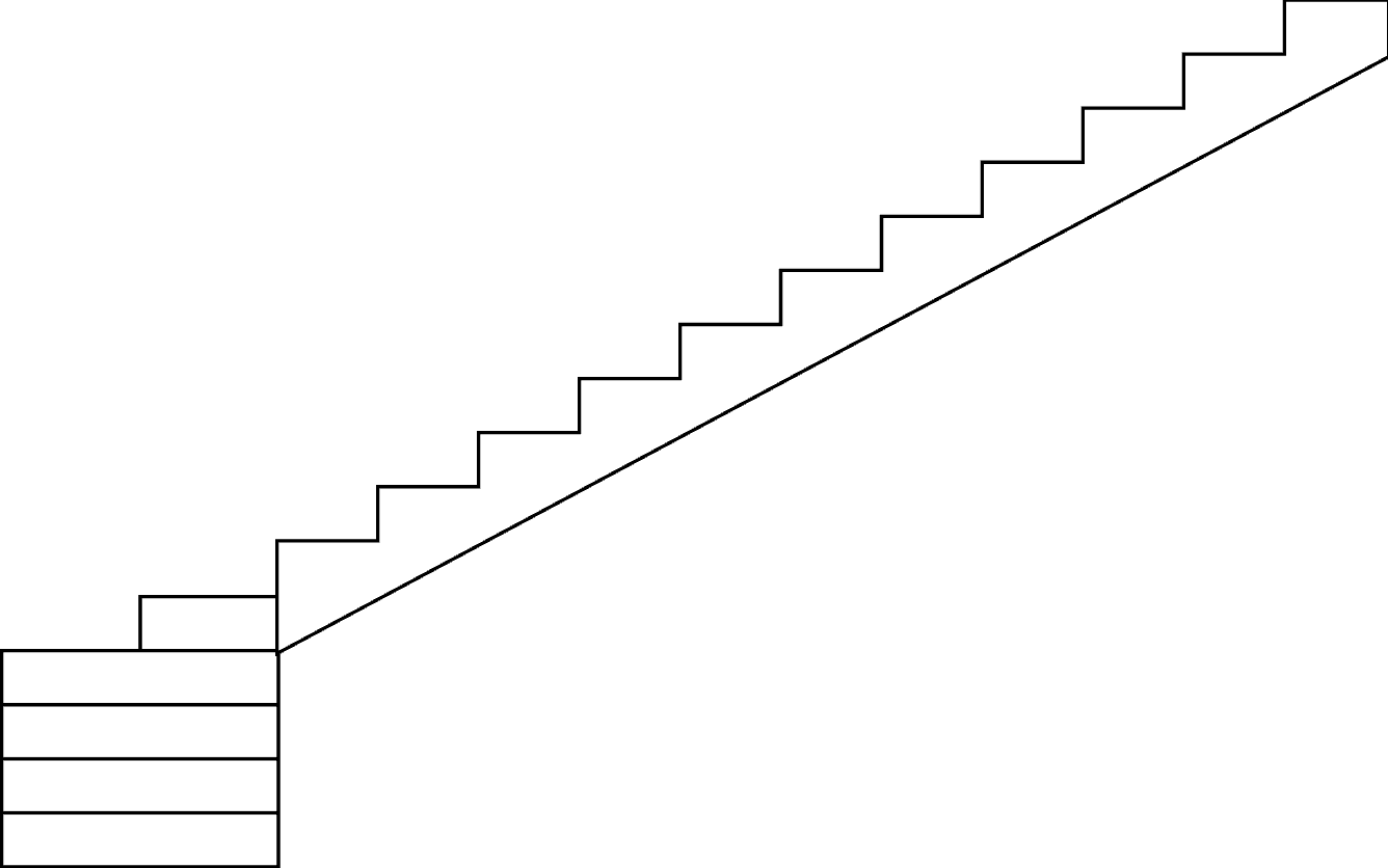 Escalier quart tournant 1 en coupe