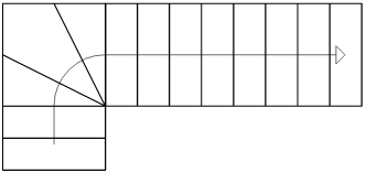 Escalier quart tournant