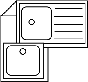 Évier 2 bacs angle 2