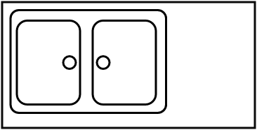 Évier 2 bacs avec meuble