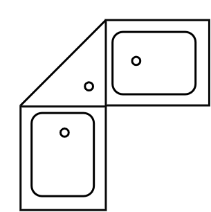 Évier 2 bacs avec meuble