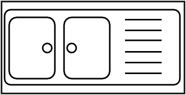 Évier 2 bacs avec meuble