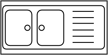 Évier 2 bacs avec meuble