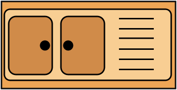 Évier 2 bacs avec meuble