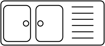 Sink with 2 basins