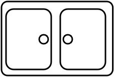 Évier 2 bacs 36 pouces