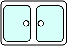 Évier 2 bacs simple