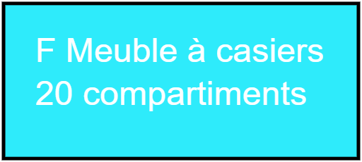 F meuble a casiers 20 compartiments L 100 l 45 H 72