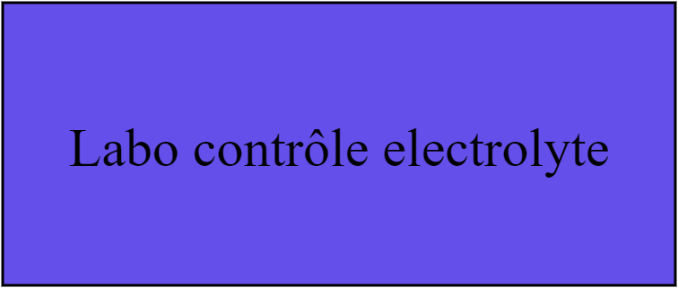 Labo contrôle electrolyte