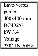 Lave-verres panier 400x400 mm DC402/6