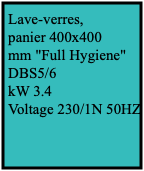 Lave-verres, panier 400x400 mm 
