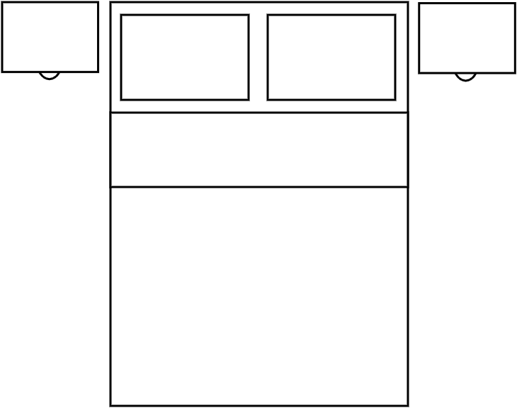 Lit double avec tables chevet