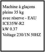 Machine à glaçons pleins 35 kg avec réserve - EAU