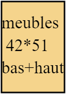 meuble 42* 51 séjour kit étroit bas+haut
