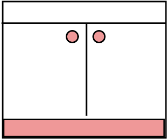 meuble bas 100 x 90  2 P