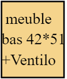 meuble bas (support ventilo) 42*51 - kit séjour