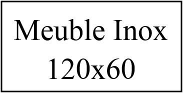 Meuble Inox portes coulissantes avec dosseret 120x60