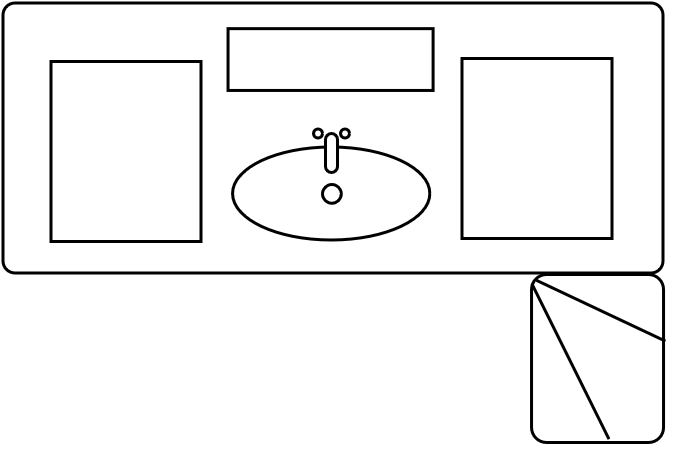Meuble lavabo intégré