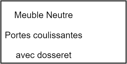 Meuble Neutre portes coulissantes avec dosseret 140x70