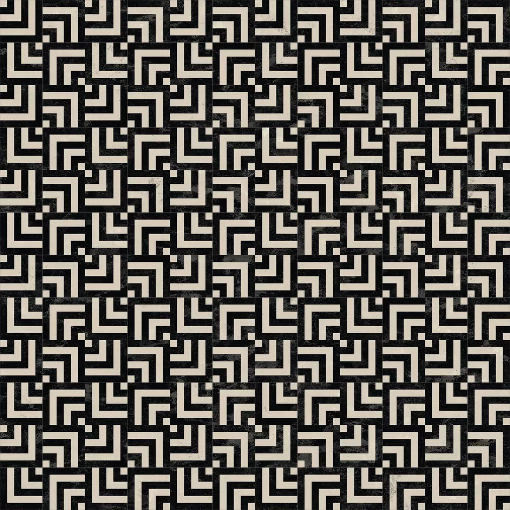 Mosaïque grecque noir et blanc