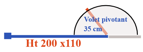 PAROI DOUCHE FIXE 110  + VOLET PIVOTANT 35