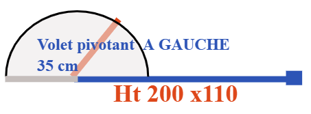 PAROI DOUCHE FIXE 110  + VOLET PIVOTANT 35 G