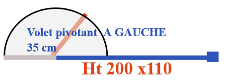 PAROI DOUCHE FIXE 110  + VOLET PIVOTANT 35 G