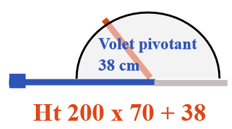 PAROI DOUCHE FIXE 70  + VOLET PIVOTANT 38