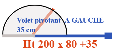 PAROI DOUCHE FIXE 80 + VOLET PIVOTANT 35 G