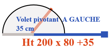 PAROI DOUCHE FIXE 80 + VOLET PIVOTANT 35 G