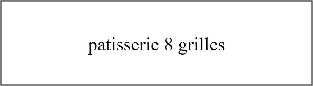 Patisserie 8 grilles