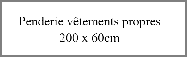 Penderie linge propre 200x60cm